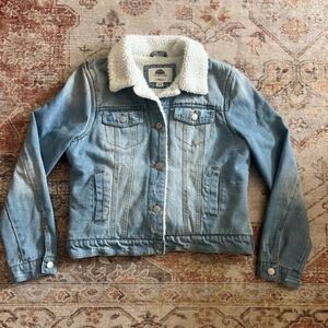 Light Blue Denim Jacket with Sherpa Lining Medium